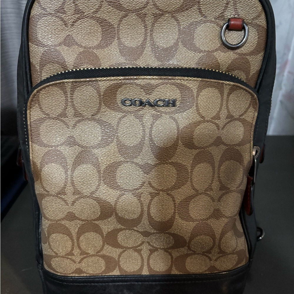 Coach Tan and Black Men's Backpack